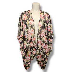 Ginger G Sheer Floral Kimono. Medium